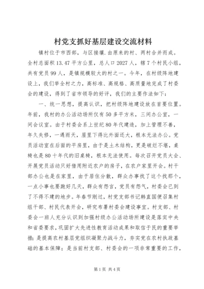 村党支抓好基层建设交流材料 (2).docx