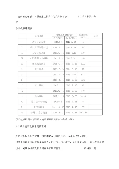 对项目投资建设资金筹划与建设资金保障措施