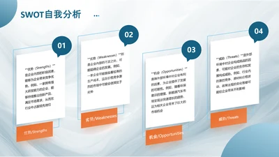 蓝黄色商务风swot分析SWOT关系页