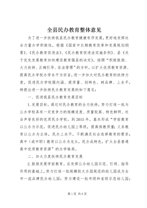 全县民办教育整体意见.docx