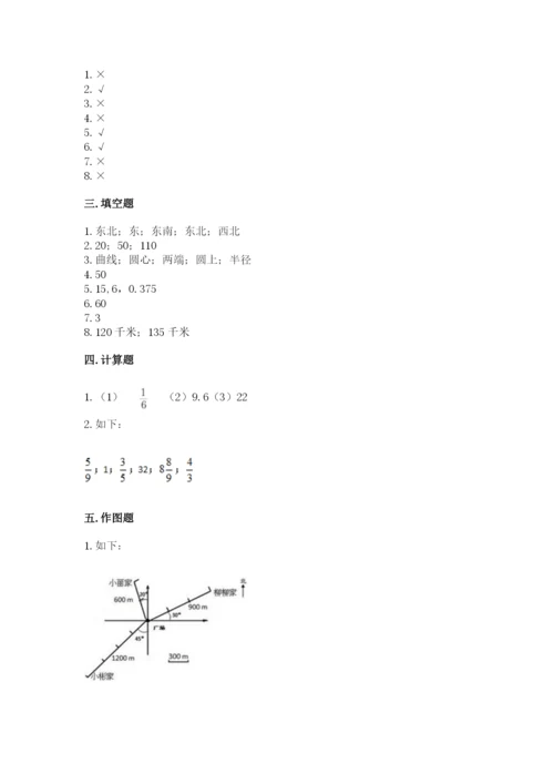 人教版小学六年级上册数学期末测试卷精品（全国通用）.docx