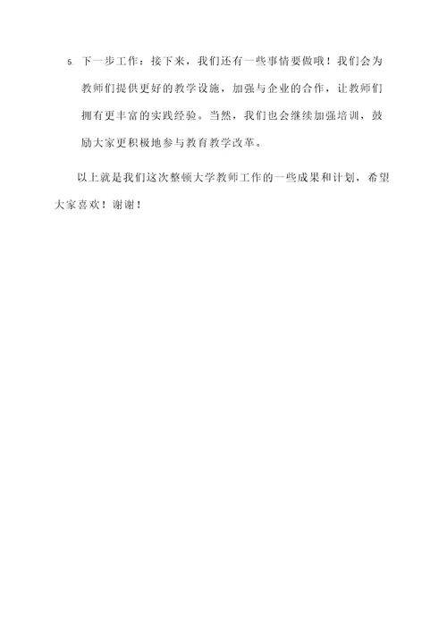 整顿大学教师工作总结汇报