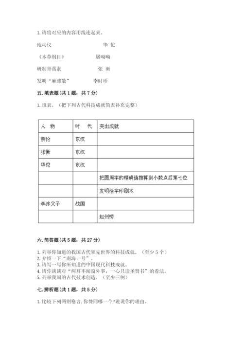 五年级上册道德与法治第四单元骄人祖先 灿烂文化测试卷附答案（b卷）.docx