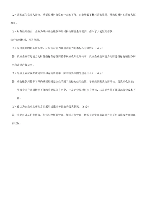 2023年全国04月自考财务管理学试题和答案.docx