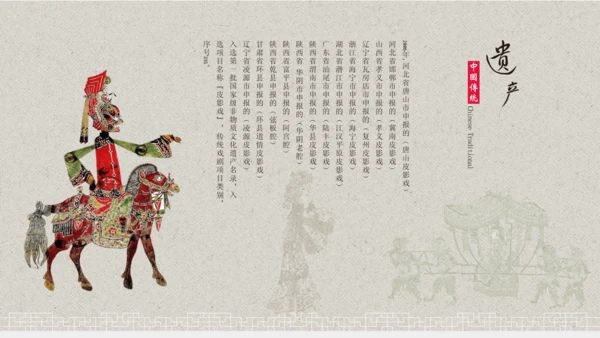 皮影戏非物质文化遗产通用PPT模板