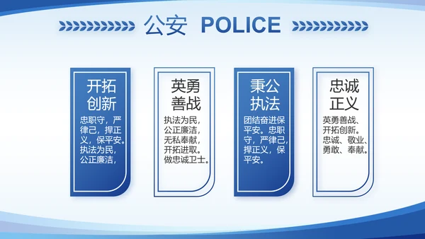 蓝色大气公安派出所年年终总结PPT