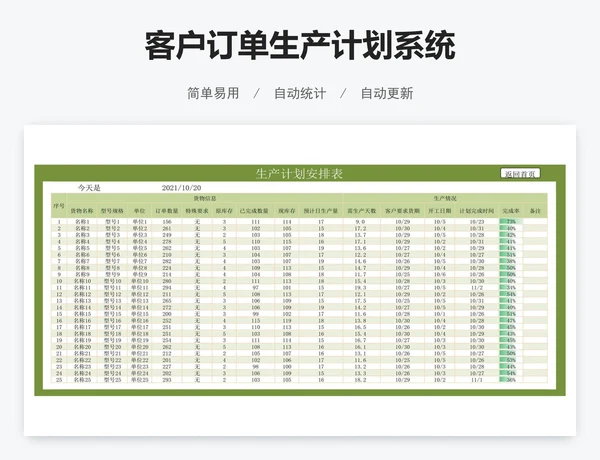 客户订单生产计划系统