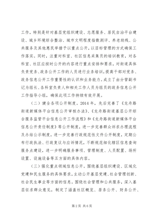 人民政府街道办事处信息公开工作总结.docx