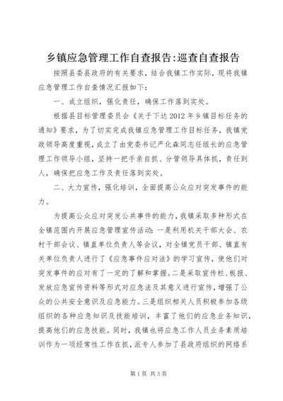 乡镇应急管理工作自查报告-巡查自查报告.docx