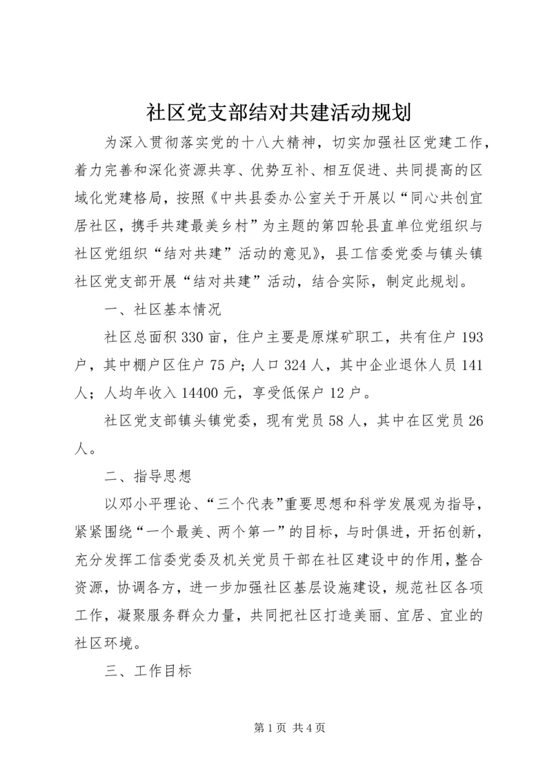 社区党支部结对共建活动规划.docx