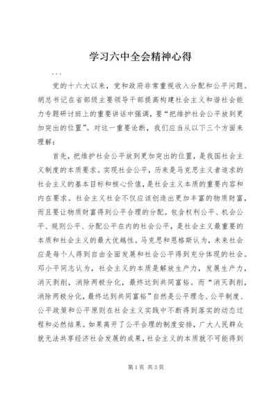 学习六中全会精神心得.docx