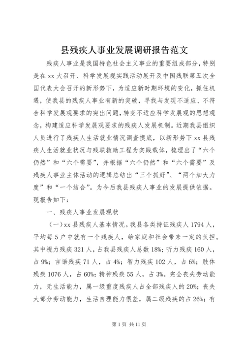 县残疾人事业发展调研报告范文.docx