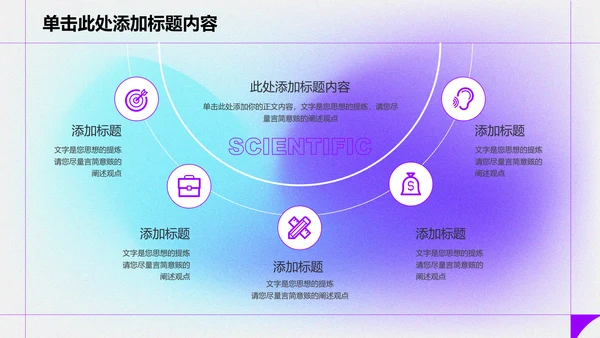 蓝紫色极简弥散风格分析复盘PPT演示模板