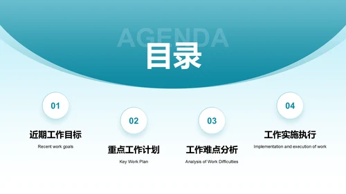 蓝色商务风重点工作计划安排PPT模板
