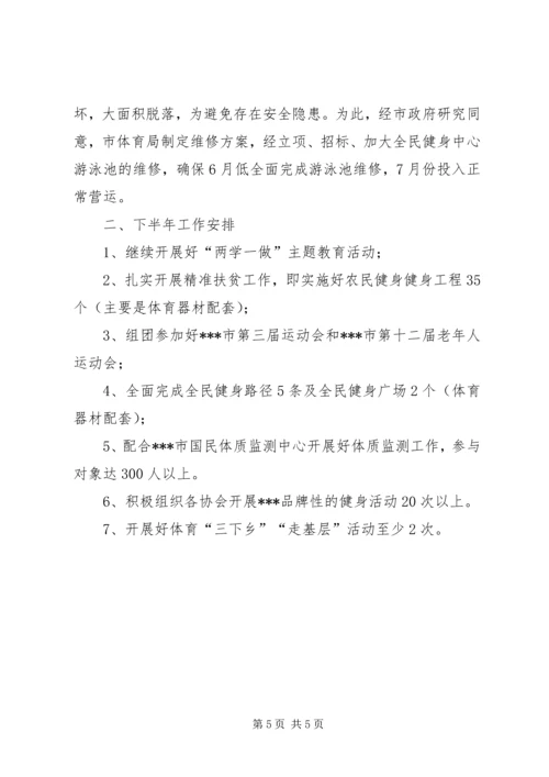 体育局某年上半年工作总结及下半年工作安排.docx