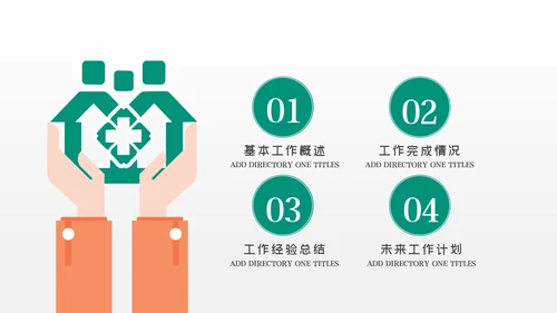 简约社区医疗保险保障工作总结ppt模板