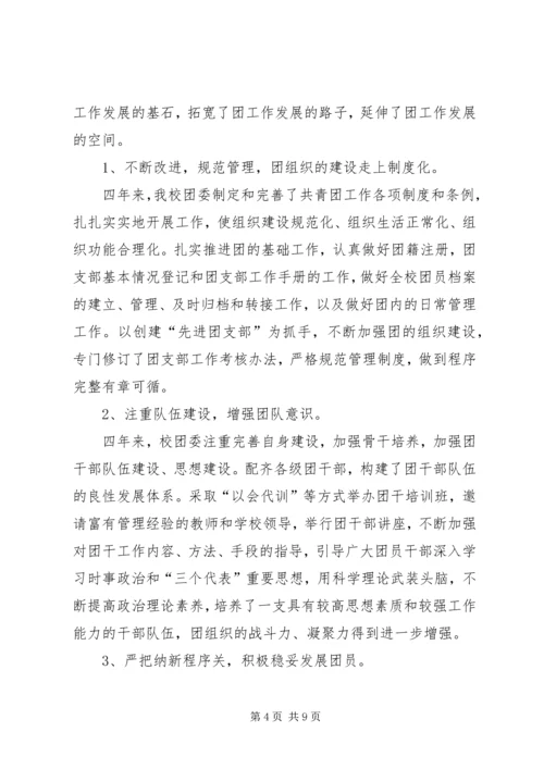 学校团代会工作报告 (4).docx