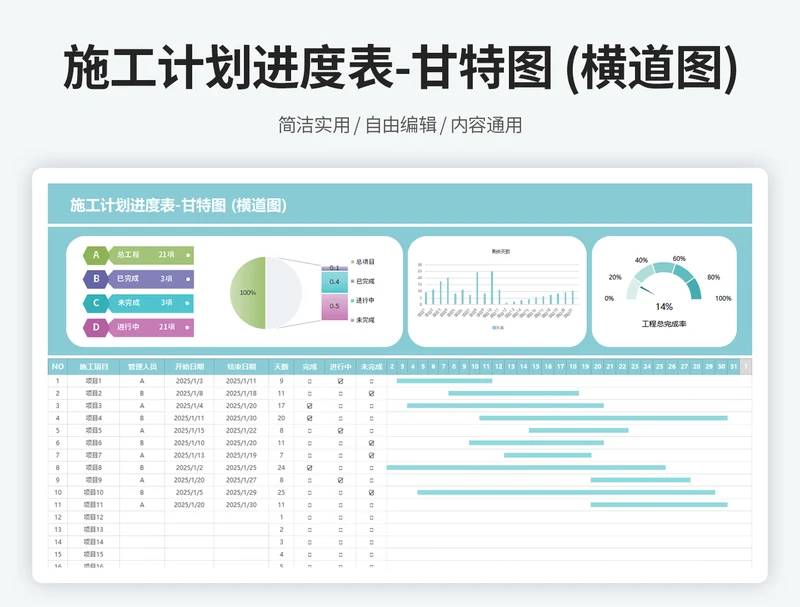 施工计划进度表