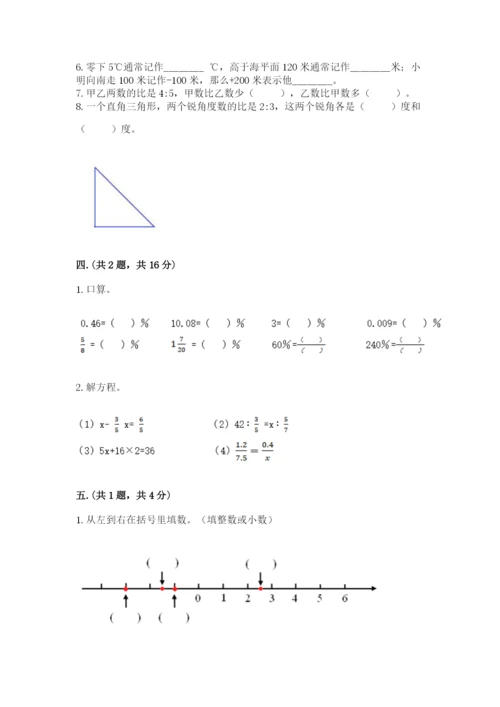 人教版数学小升初模拟试卷及完整答案【易错题】.docx