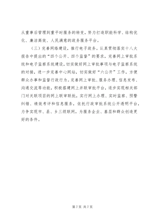 县行政审批服务工作报告材料.docx