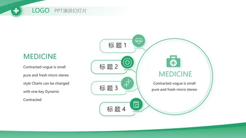 绿色大气医疗公司宣传工作总结汇报动态PPT
