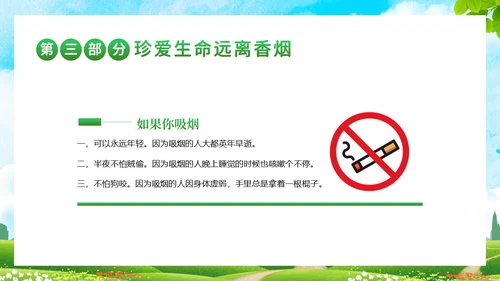 校园禁烟拒绝吸烟拒绝抽烟世界无烟日主题班会PPT