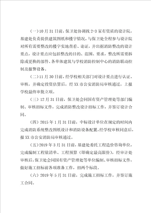 医科大消防系统整改方案