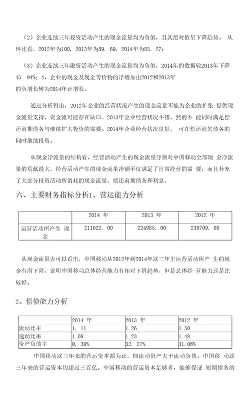 财务报表分析报告