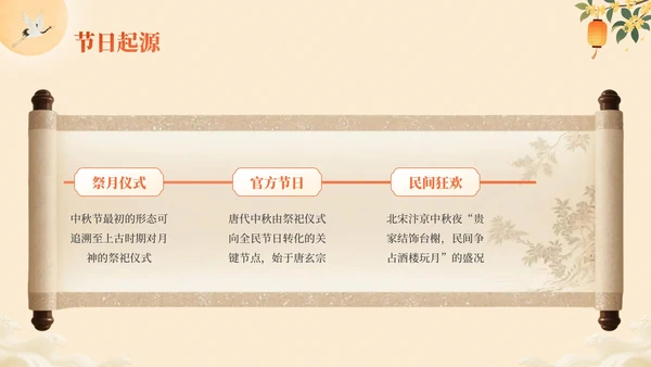 橙色中国风中秋月韵：中秋节文化宣传PPT模板
