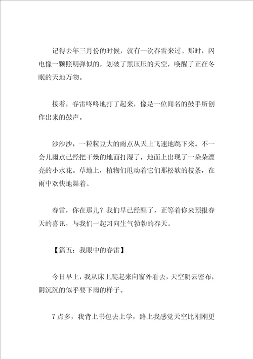 我眼中的春雷作文