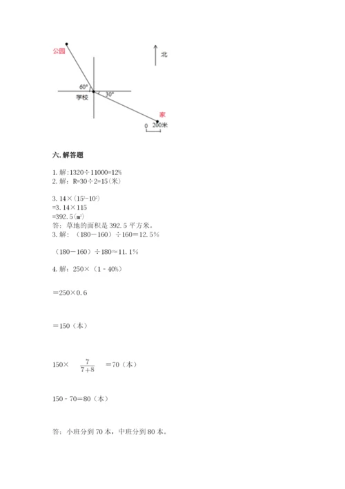 人教版六年级上册数学期末测试卷（综合题）word版.docx