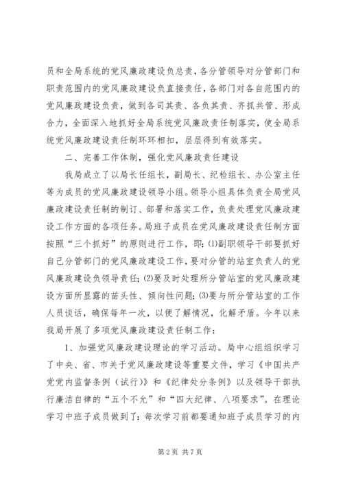 局关于落实党风廉政责任制的工作报告 (5).docx