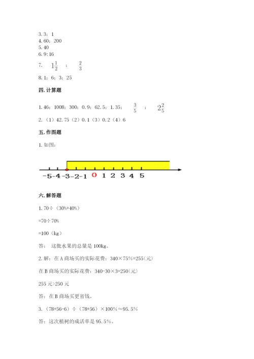 北师大版小学六年级下册数学期末检测试题（夺冠）.docx