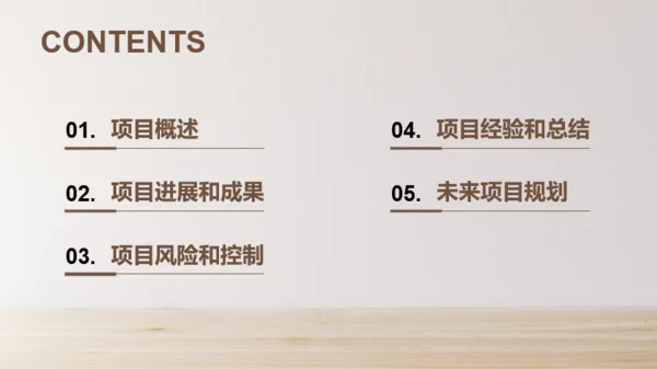 棕色商务简约风项目工作总结汇报PPT模板