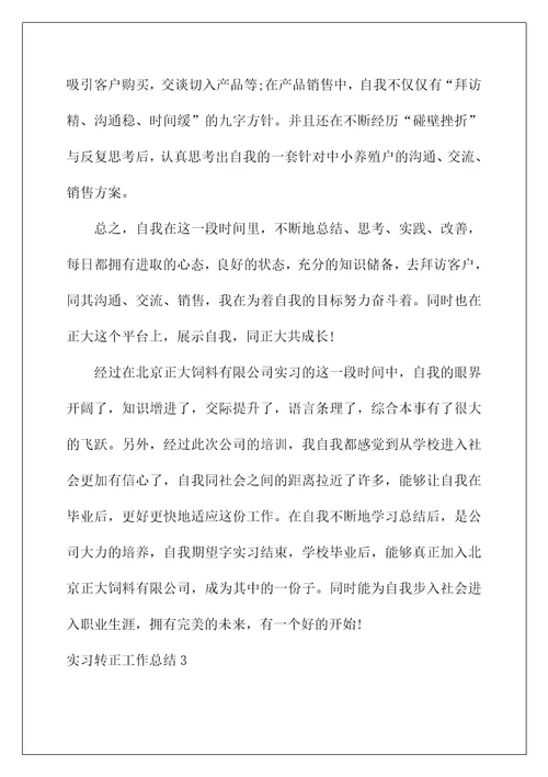 员工转正工作总结(实习转正工作总结)