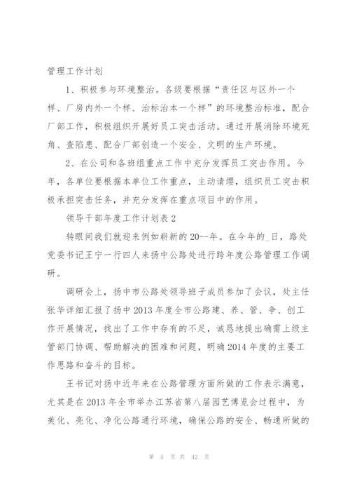 领导干部年度工作计划表10篇.docx
