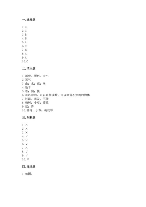 教科版一年级上册科学期末测试卷附完整答案【夺冠系列】.docx