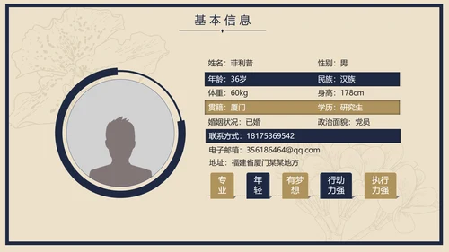 创意唯美个人求职竞聘简历ppt模板