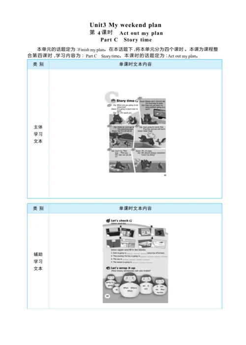 Unit 3 My weekend plan  Part C   Story time大单元整体教学