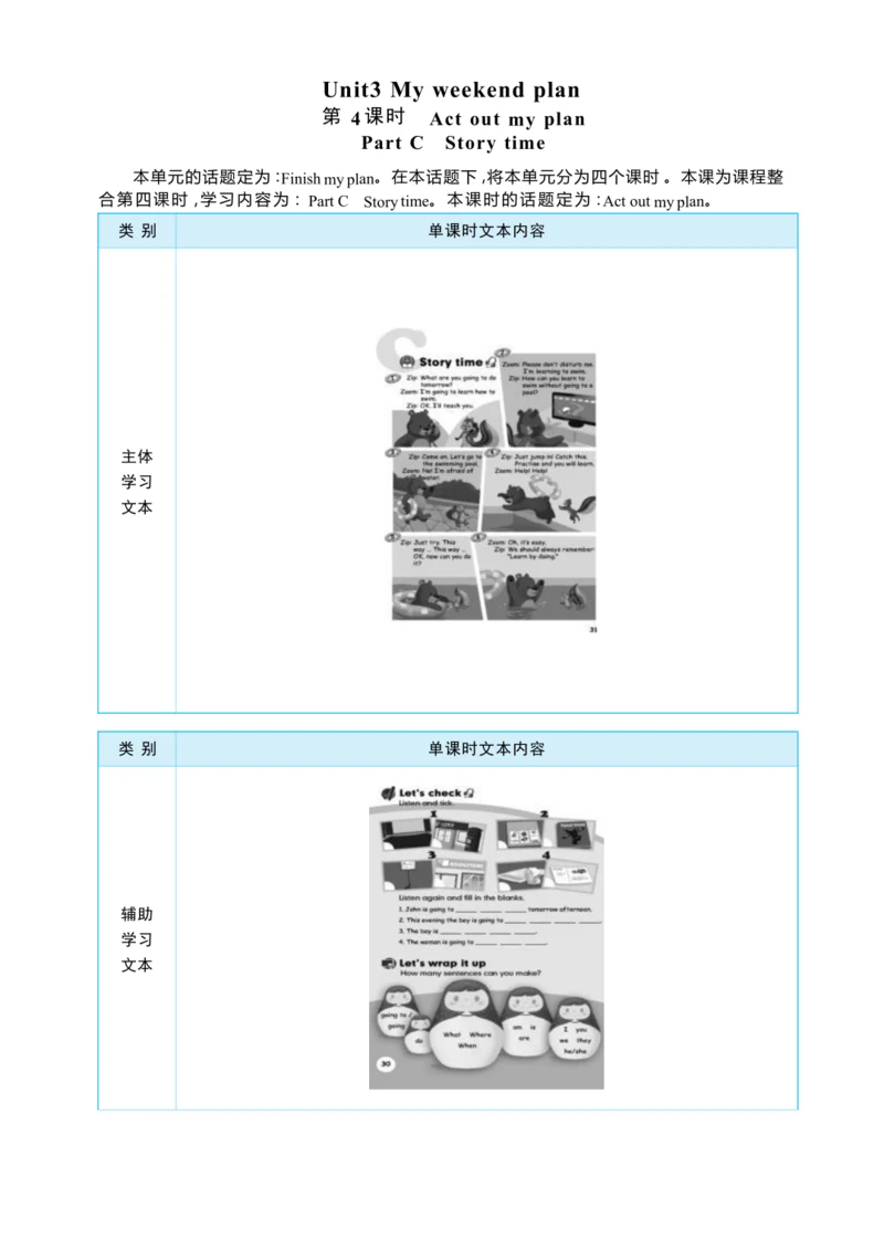 Unit 3 My weekend plan  Part C   Story time大单元整体教学