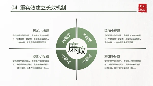 清新中国风党风廉政建设党课通用PPT模板