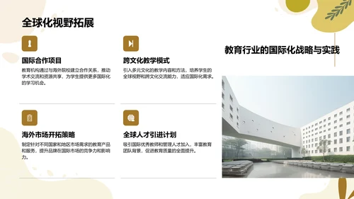 橙色扁平风教育行业年终总结PPT模板