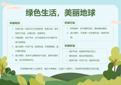 插画风环保手抄报