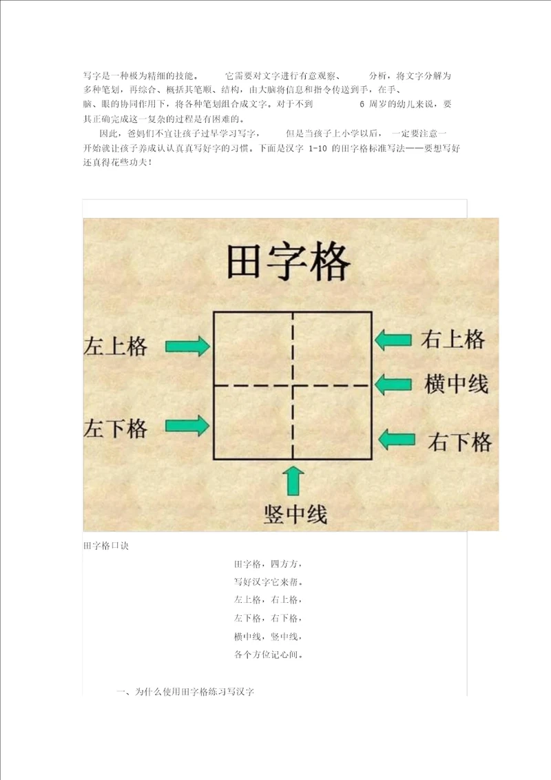 田字格里写汉字,这是最标准的格式