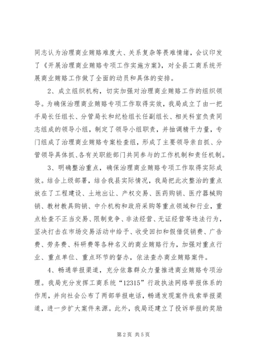 县工商部门治理商业贿赂的工作报告 (6).docx