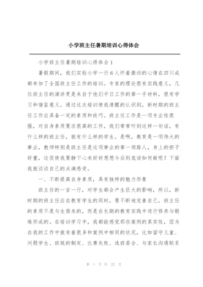 小学班主任暑期培训心得体会.docx