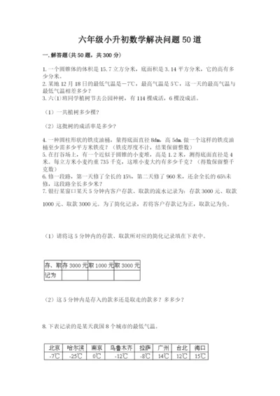 六年级小升初数学解决问题50道精品【典型题】.docx