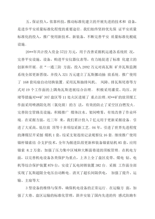 xx煤矿集团公司安全质量标准化工作汇报.docx