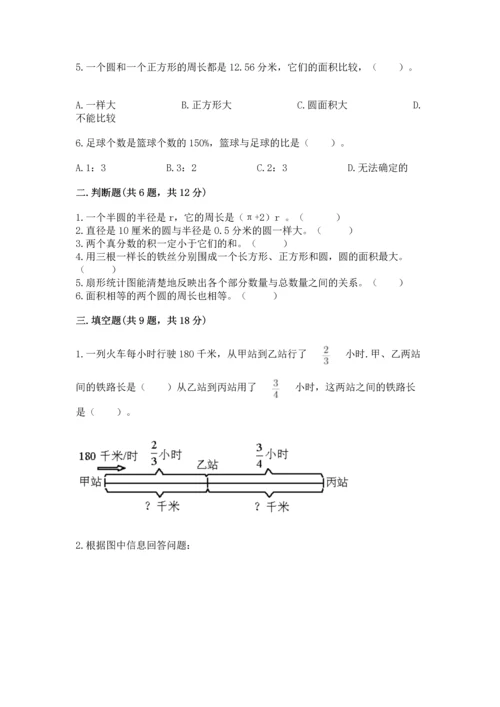 人教版六年级上册数学期末测试卷附答案下载.docx