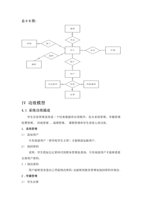 软件综合项目工程实验学生信息标准管理系统需求分析.docx